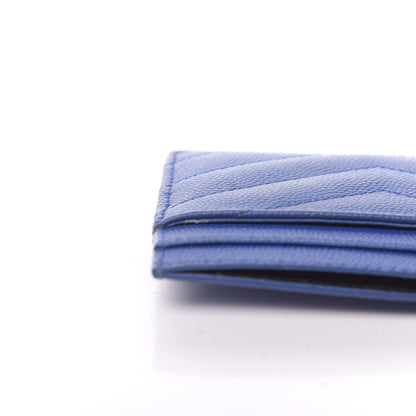 Saint Laurent Grain De Poudre Matelasse Monogram Credit Card Case Blue Majorelle 9 of 10