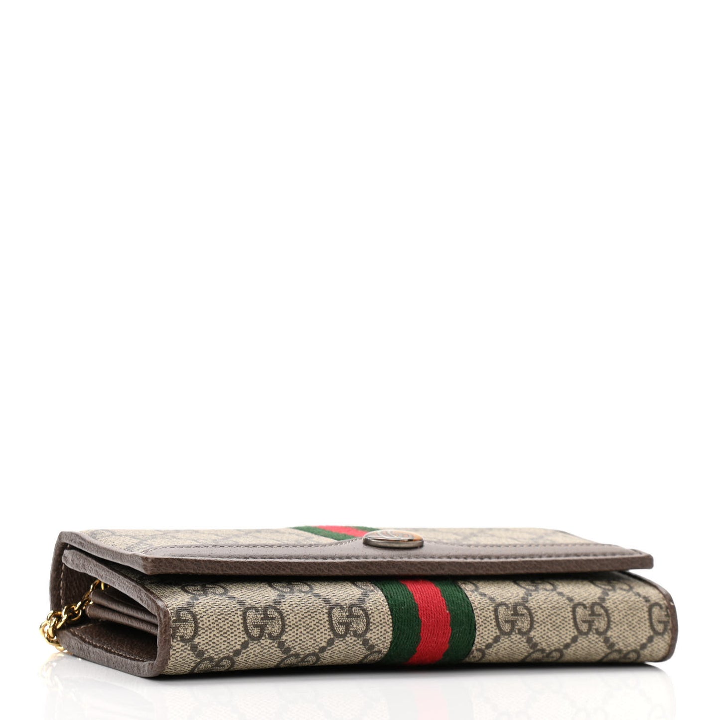 GG Supreme Monogram Web Ophidia Wallet On Chain Brown