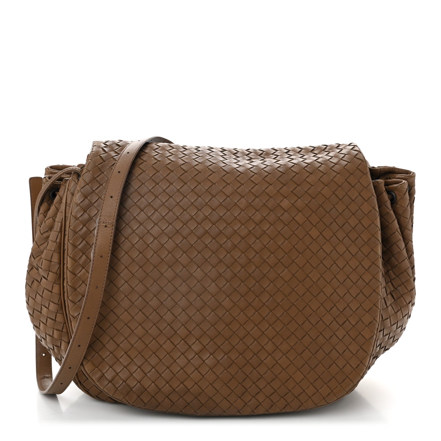 Bottega Veneta Nappa Intrecciato Messenger Bag Light Brown 1 of 11
