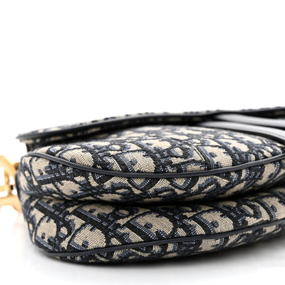 Christian Dior Oblique Saddle Bag Blue 9 of 10