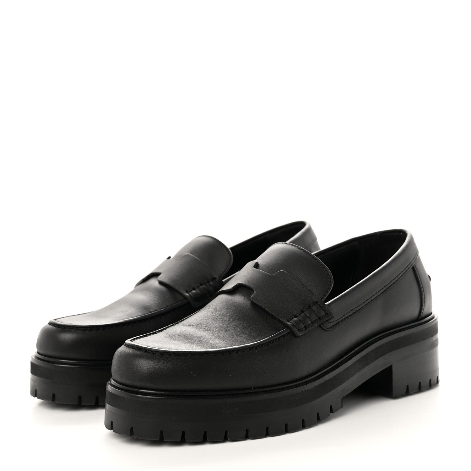 Hermes Calfskin Ivy Loafer 36.5 Black 3 of 13
