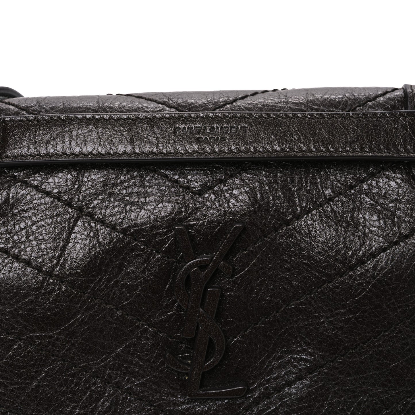 Crinkled Lambskin Matelasse Monogram Baby Niki Chain Satchel Chocolate