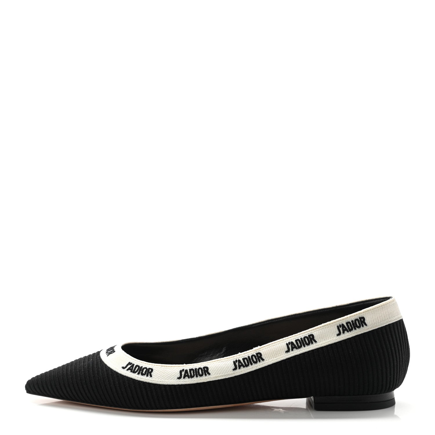 Christian Dior Fabric Ribbon Embroidered J'Adior Ballet Flats 39 Black 1 of 8