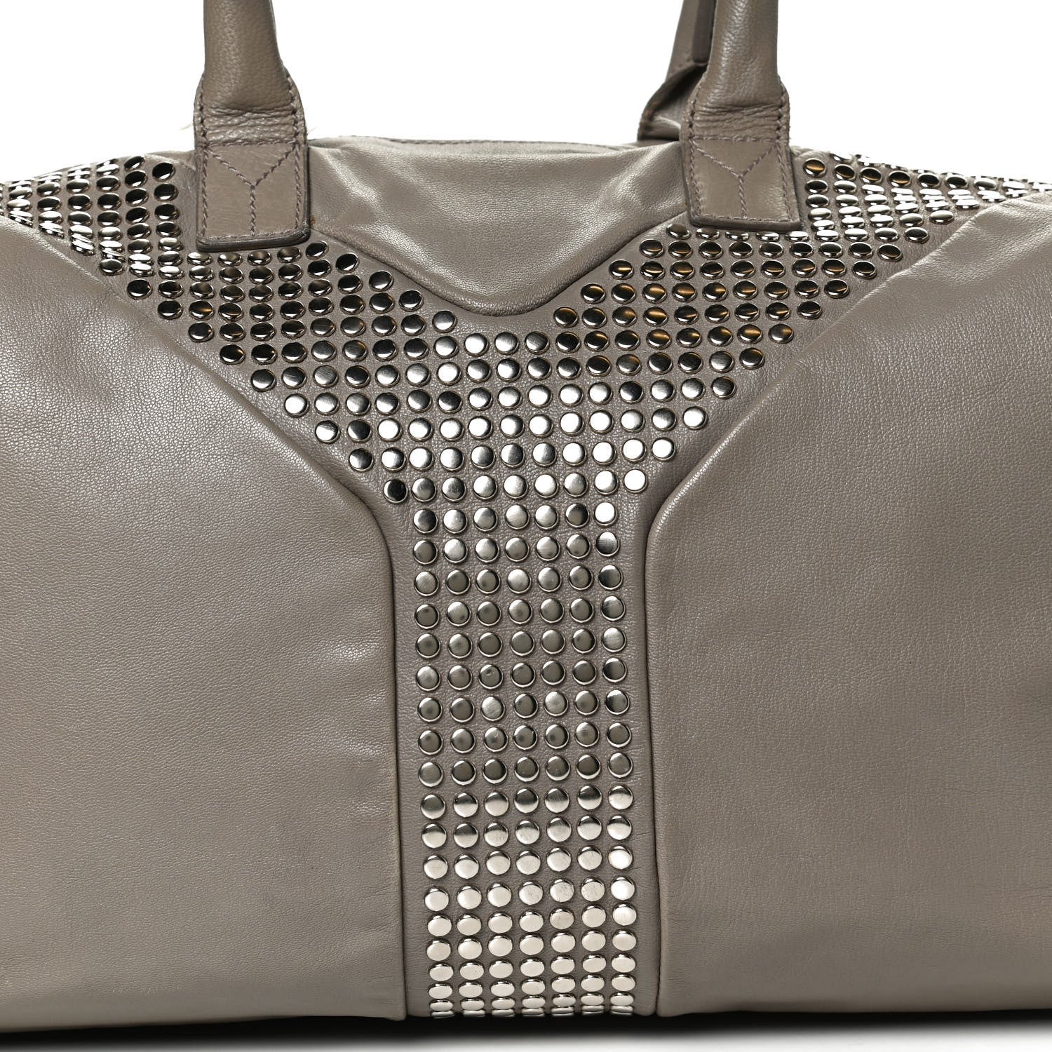 Saint Laurent Calfskin Studded Easy Sac Taupe 8 of 14
