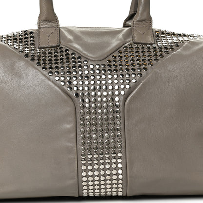 Saint Laurent Calfskin Studded Easy Sac Taupe 8 of 14