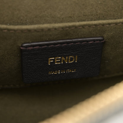 Fendi Sheepskin Vitello King Plexiglass Logo Embroidered Mini By The Way Top Handle Boston Ghiaccio 6 of 12