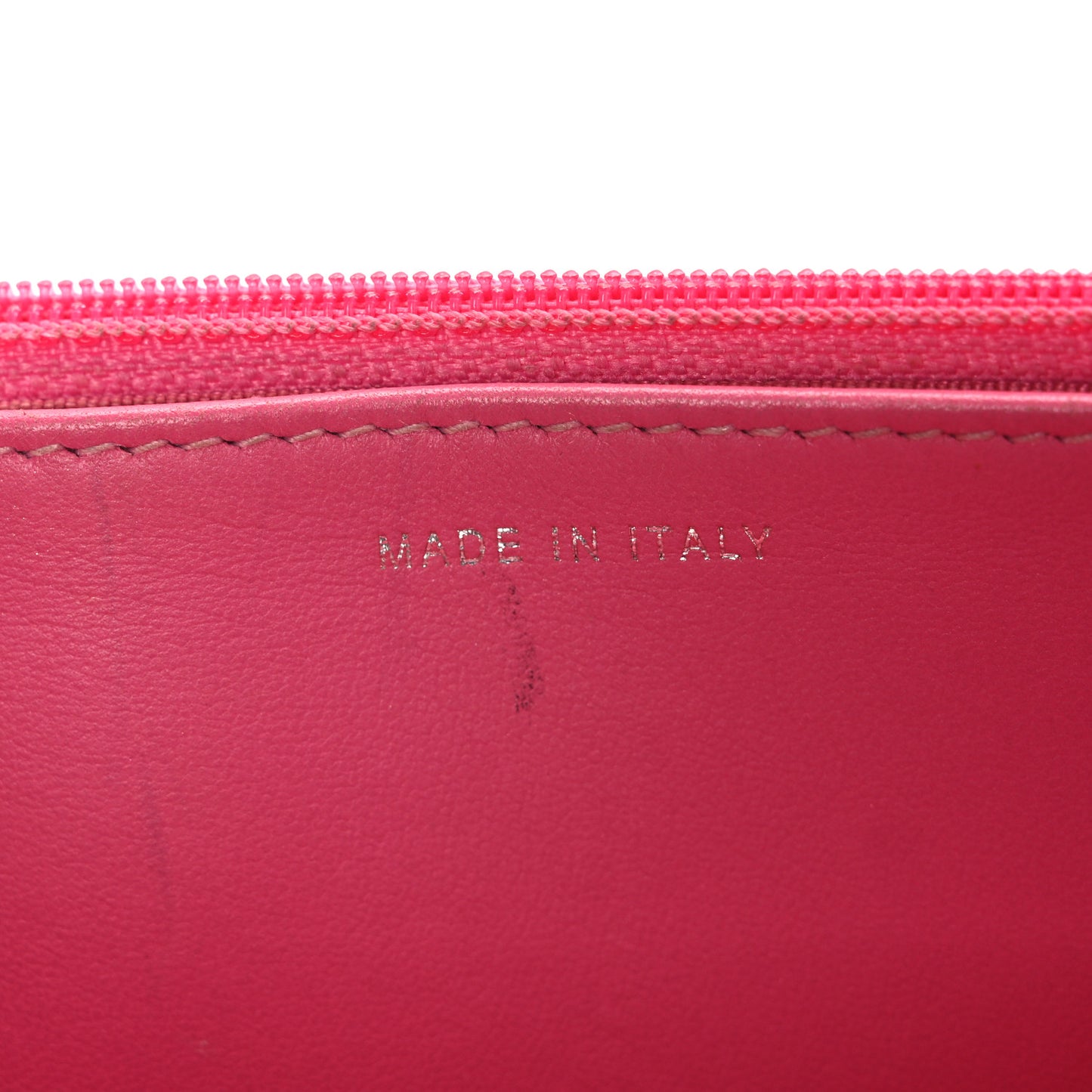 Faded Lambskin Quilted Zephyr Wallet on Chain WOC Dark Pink