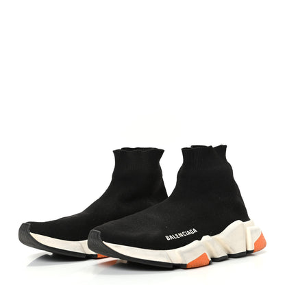 Balenciaga Neoprene Knit Womens Speed Sneakers 38 Black Orange 3 of 9