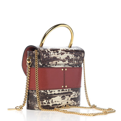 Chloe Calfskin Lizard Embossed Small Aby Lock Sepia Brown 2 of 8
