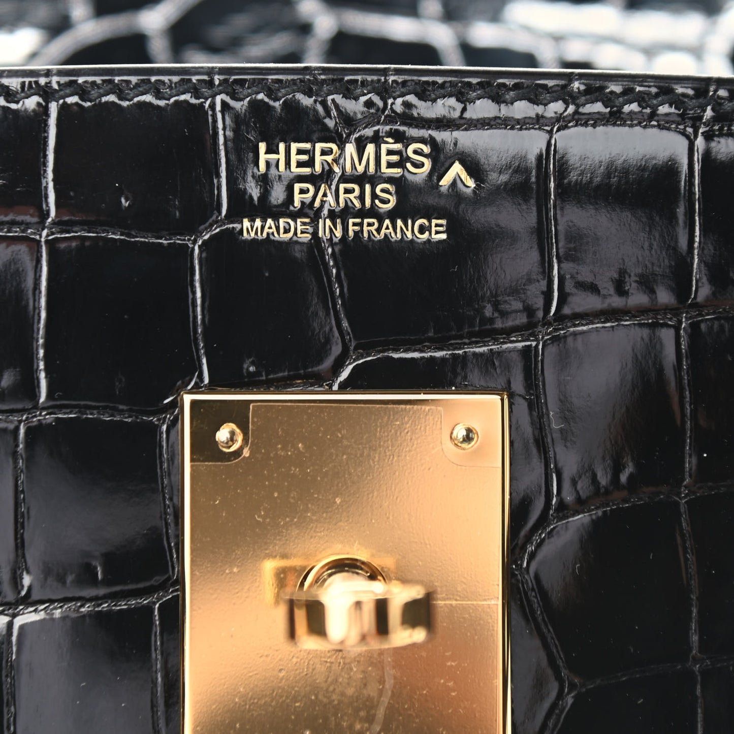 Shiny Porosus Crocodile Birkin 30 Black