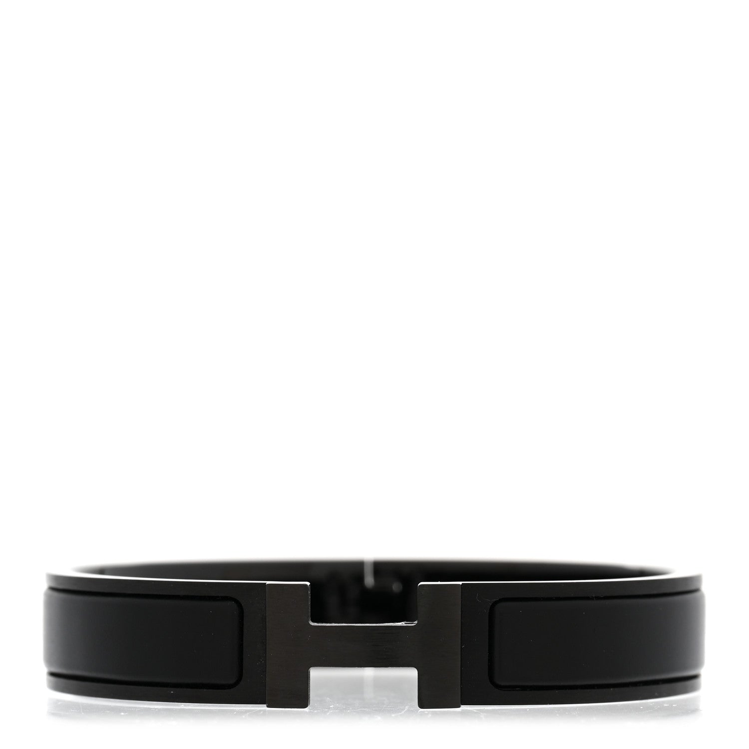 Hermes Matte Enamel Narrow Clic Clac HH Bracelet T5 So Black 1 of 5