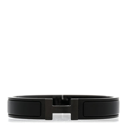 Hermes Matte Enamel Narrow Clic Clac HH Bracelet T5 So Black 1 of 5
