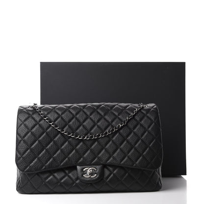 Chanel Calfskin Quilted Small XXL Travel Flap Bag Black 11 of 11