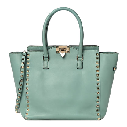 Valentino Garavani Vitello Rockstud Double Handle Tote Morning Dew 1 of 12