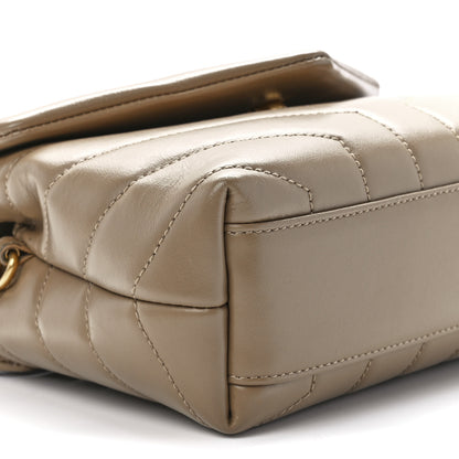 Saint Laurent Calfskin Y Quilted Monogram Toy Loulou Crossbody Bag Dark Beige 11 of 12