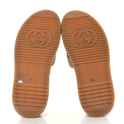 Gucci Monogram Maxi GG Angelina Platform 55mm Slide Sandals 39.5 Camel Ebony 5 of 8