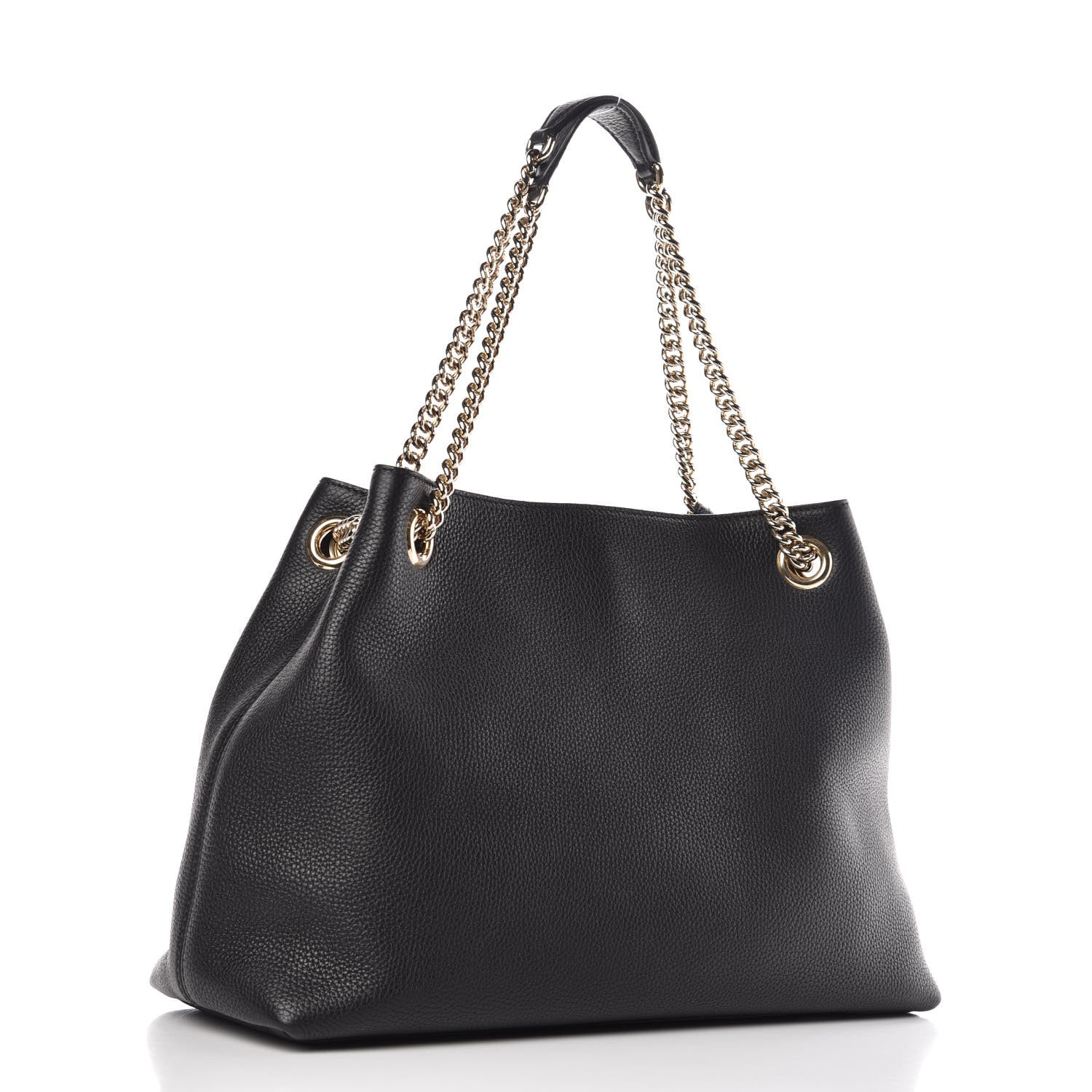 Gucci Pebbled Calfskin Medium Soho Chain Shoulder Bag Black 3 of 10