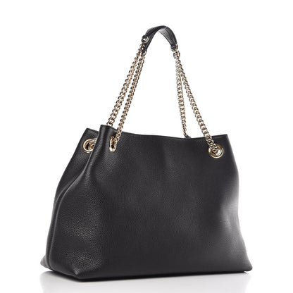 Gucci Pebbled Calfskin Medium Soho Chain Shoulder Bag Black 3 of 10
