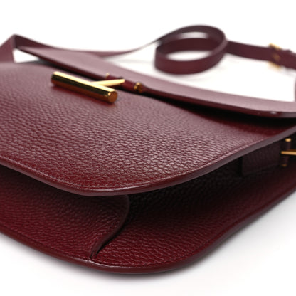 Tom Ford Grained Calfskin T Clasp Tara Crossbody Bag Cabernet 9 of 9