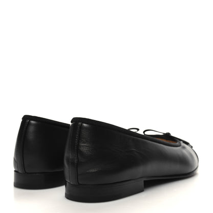 Chanel Lambskin Patent CC Cap Toe Ballerina Flats 36.5 Black 4 of 8