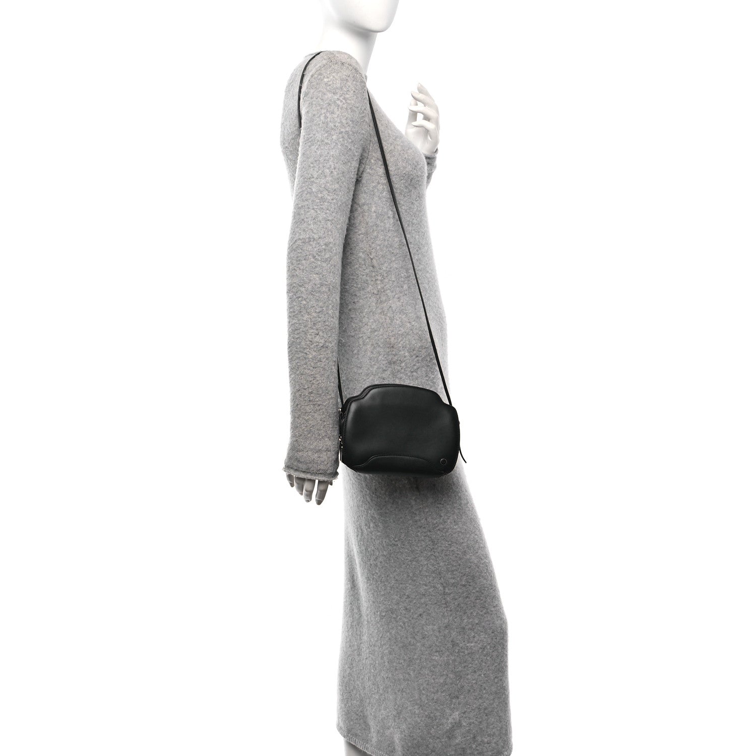 Loro Piana Smooth Calfskin Sesia Crossbody Black 2 of 9