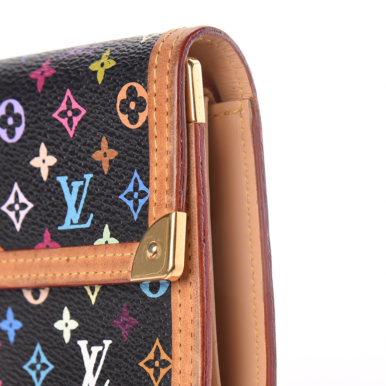 Louis Vuitton Monogram Multicolor Porte Tresor International Wallet Black 13 of 15
