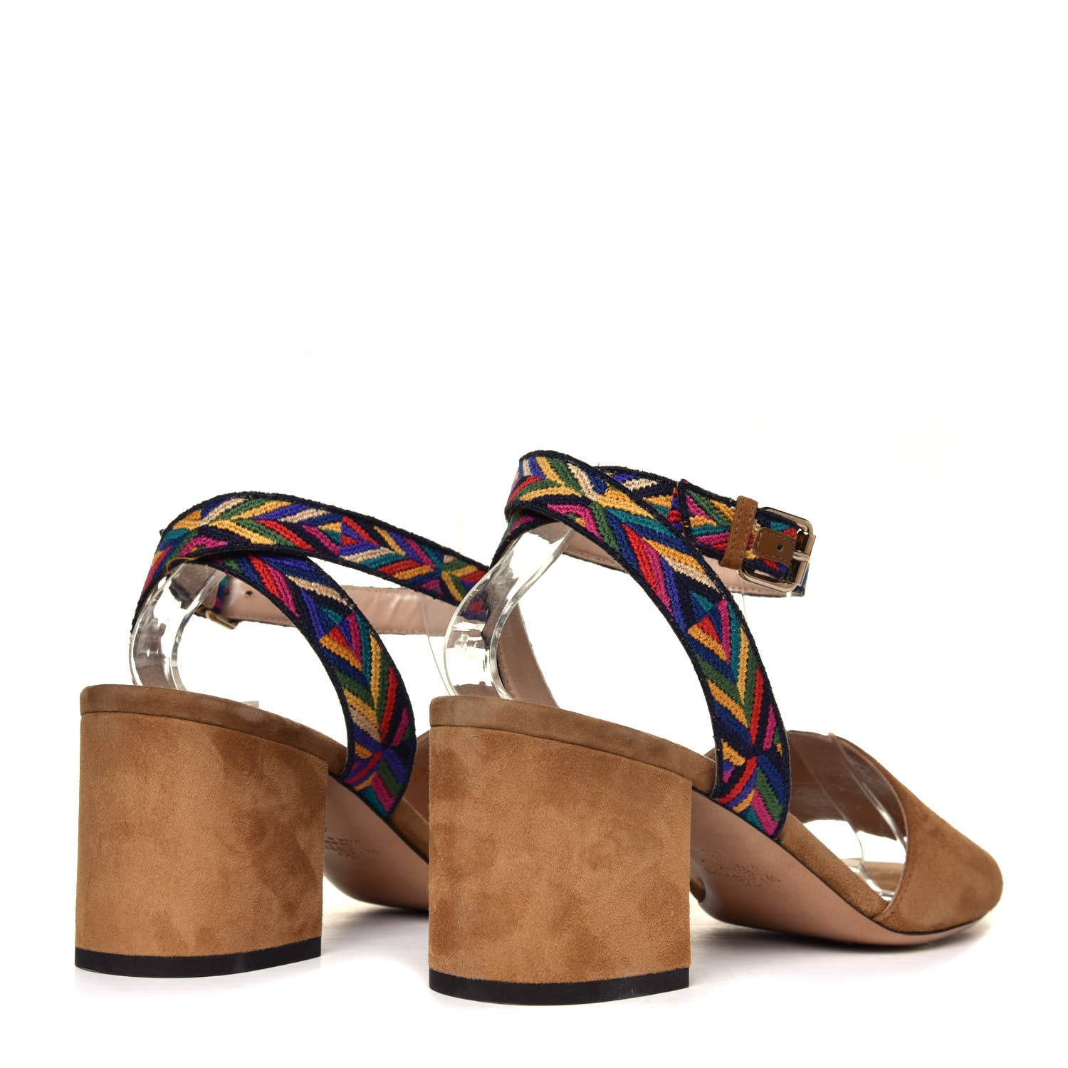 Valentino Garavani Suede Native Embroidered Strap Sandals 40 Beige 6 of 12