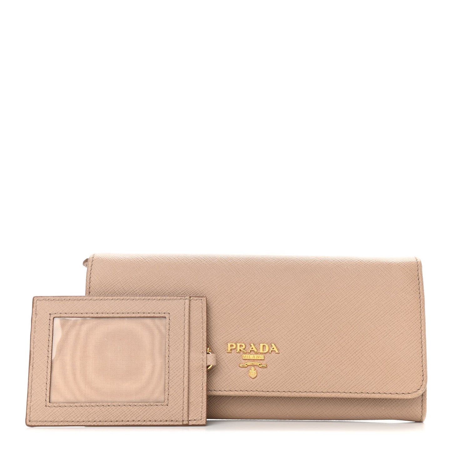 Saffiano Metal Continental Flap Wallet Cammeo