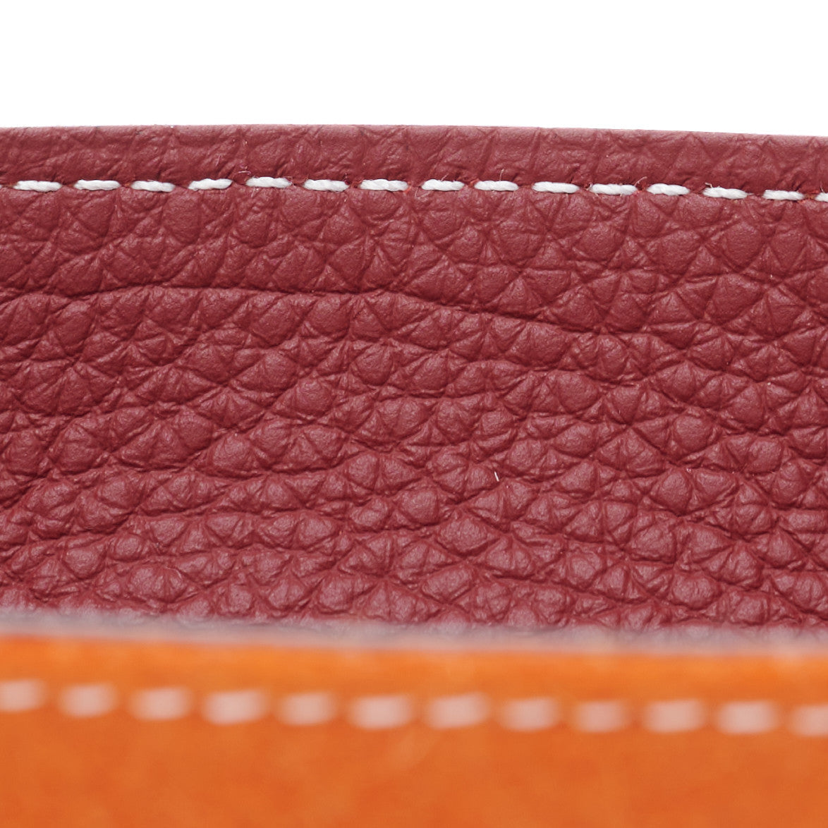 Hermes Taurillon Clemence Felt Bridge Mises et Relances Change Tray Orange Rouge H 6 of 9