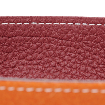 Hermes Taurillon Clemence Felt Bridge Mises et Relances Change Tray Orange Rouge H 6 of 9