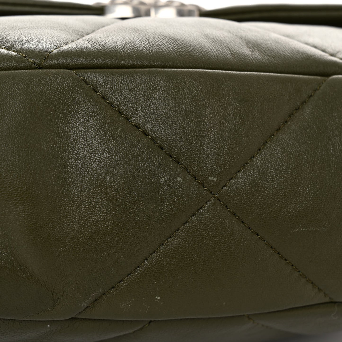 Lambskin Quilted Medium Chanel 19 Flap Khaki