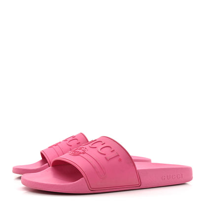 Gucci Rubber Womens Logo Slide Sandals 39 Fuchsia 4 of 10