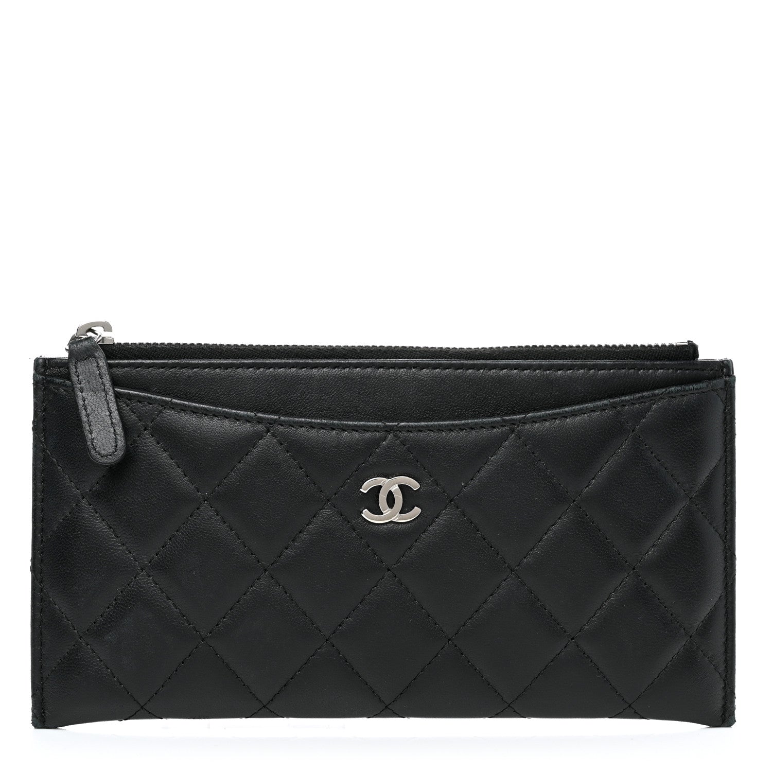 Chanel Lambskin Quilted Classic Zip Pouch Black 1 of 12
