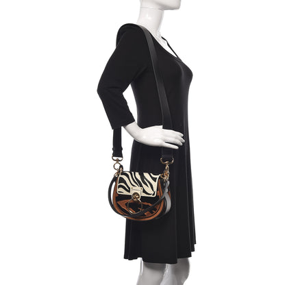 Chloe Velvet Calfskin Animal Print Small Tess Bag Caramel 2 of 10