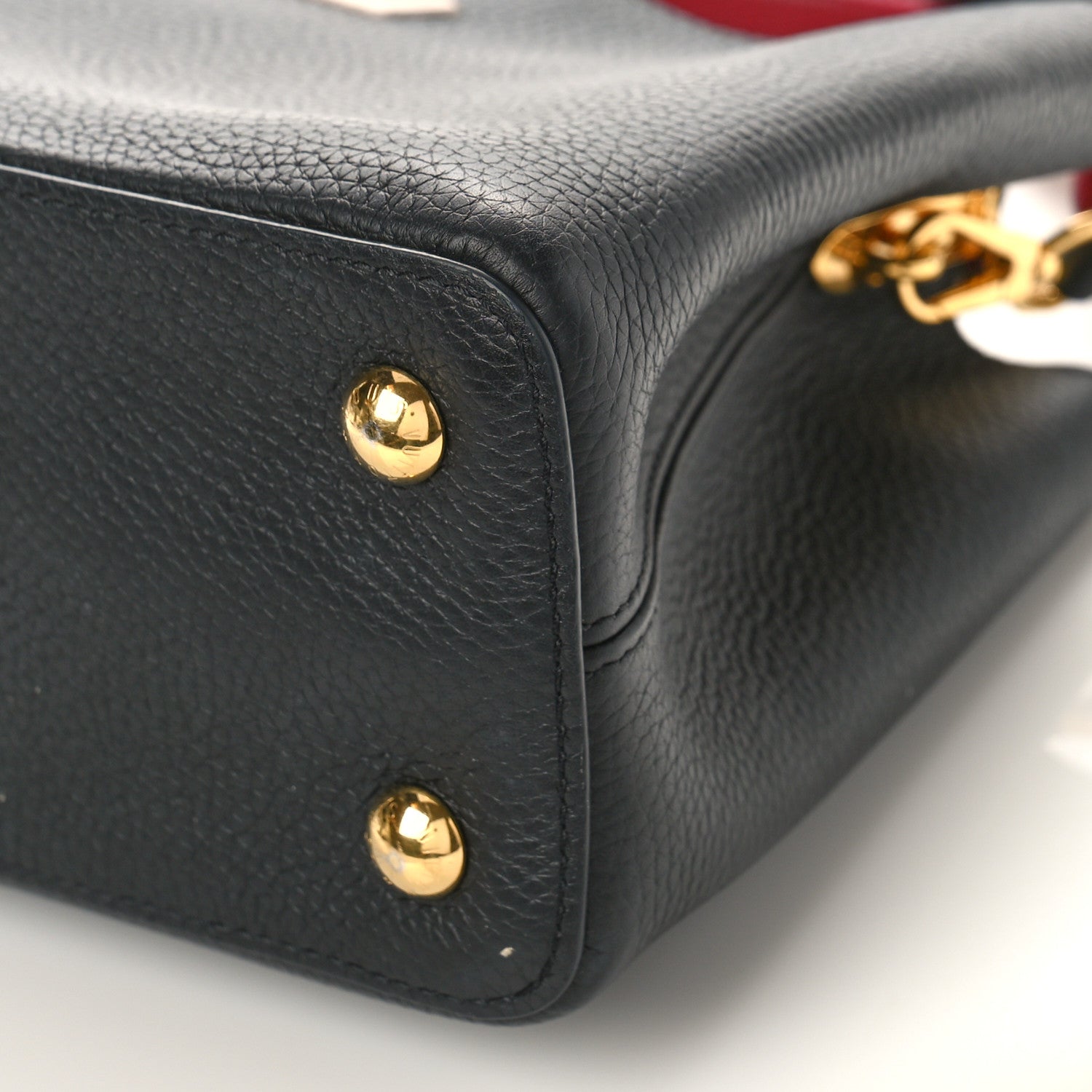 Louis Vuitton Taurillon Capucines PM Black Arizona Beige Ruby Red 8 of 10