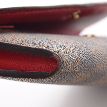 Louis Vuitton Damier Ebene Emilie Wallet Red 11 of 16