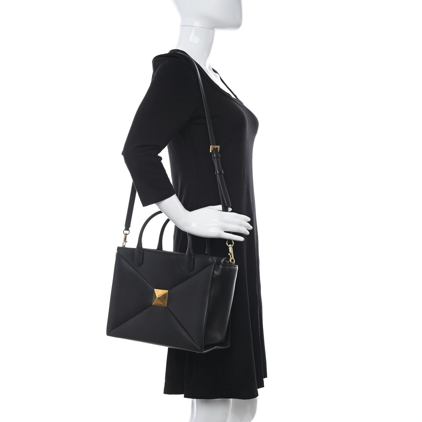 Nappa Medium One Stud Handbag Black