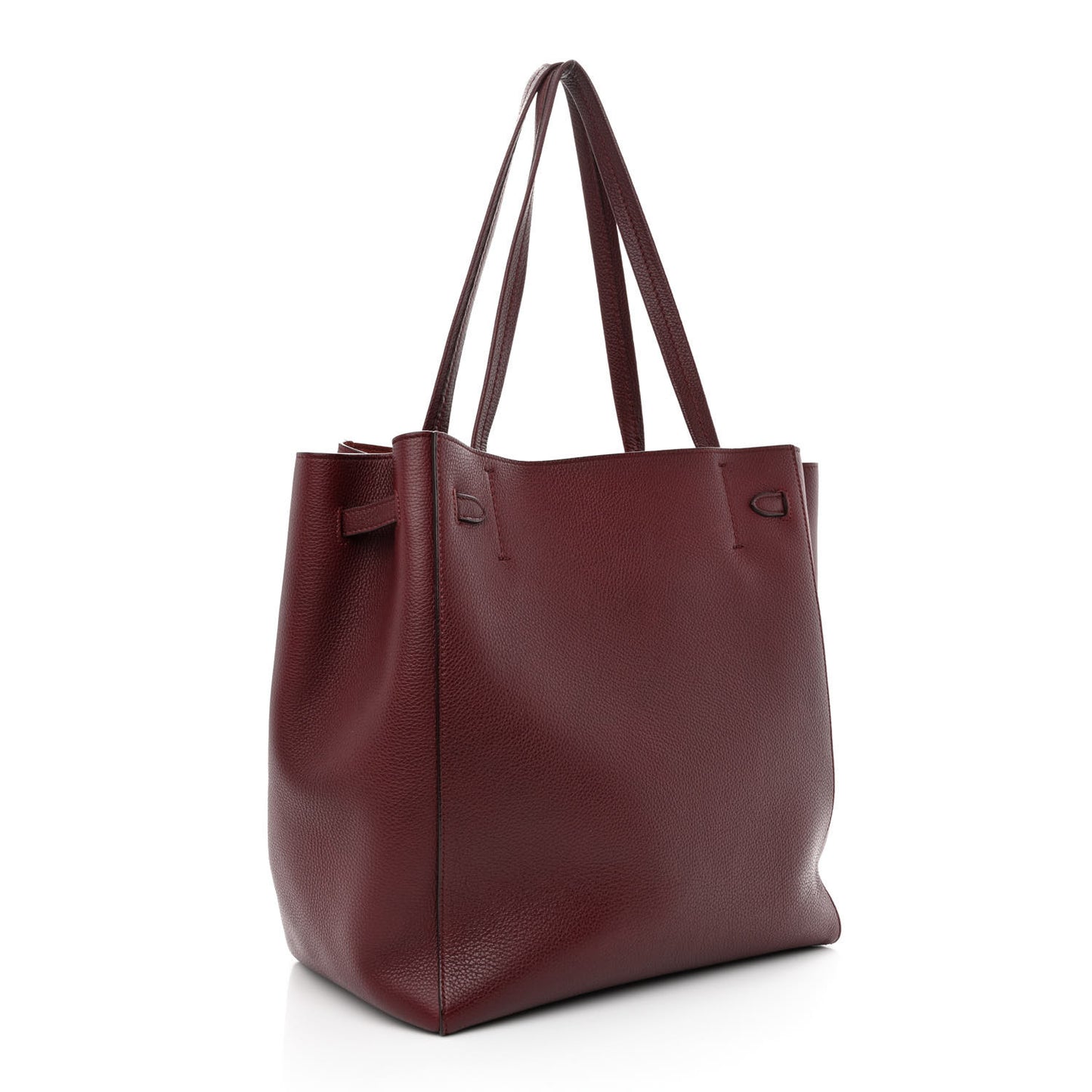 Soft Grained Calfskin Small Belt Cabas Phantom Light Burgundy