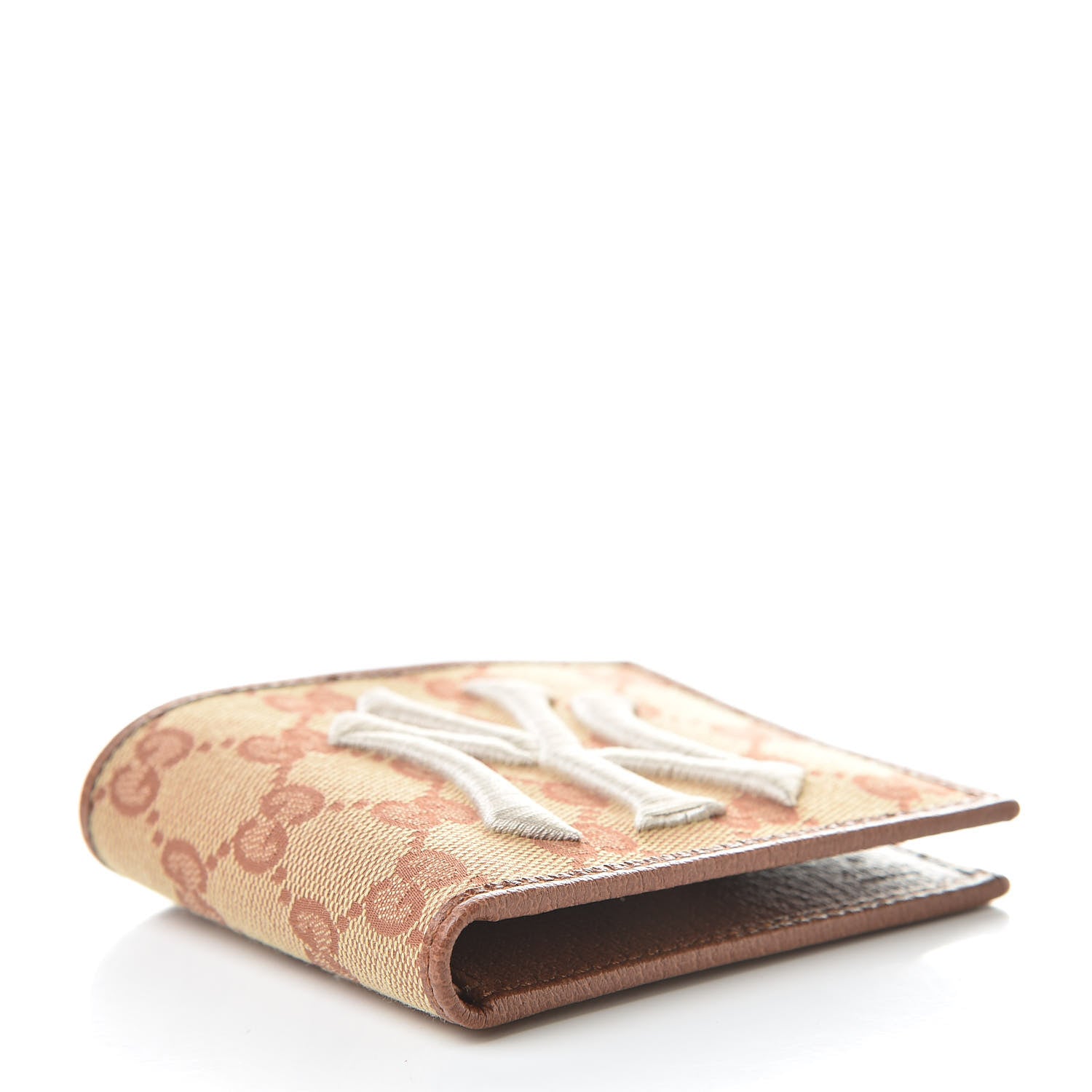 Gucci X MLB Monogram NY Yankees Bi-Fold Wallet Beige Ruggine Ivory 4 of 9