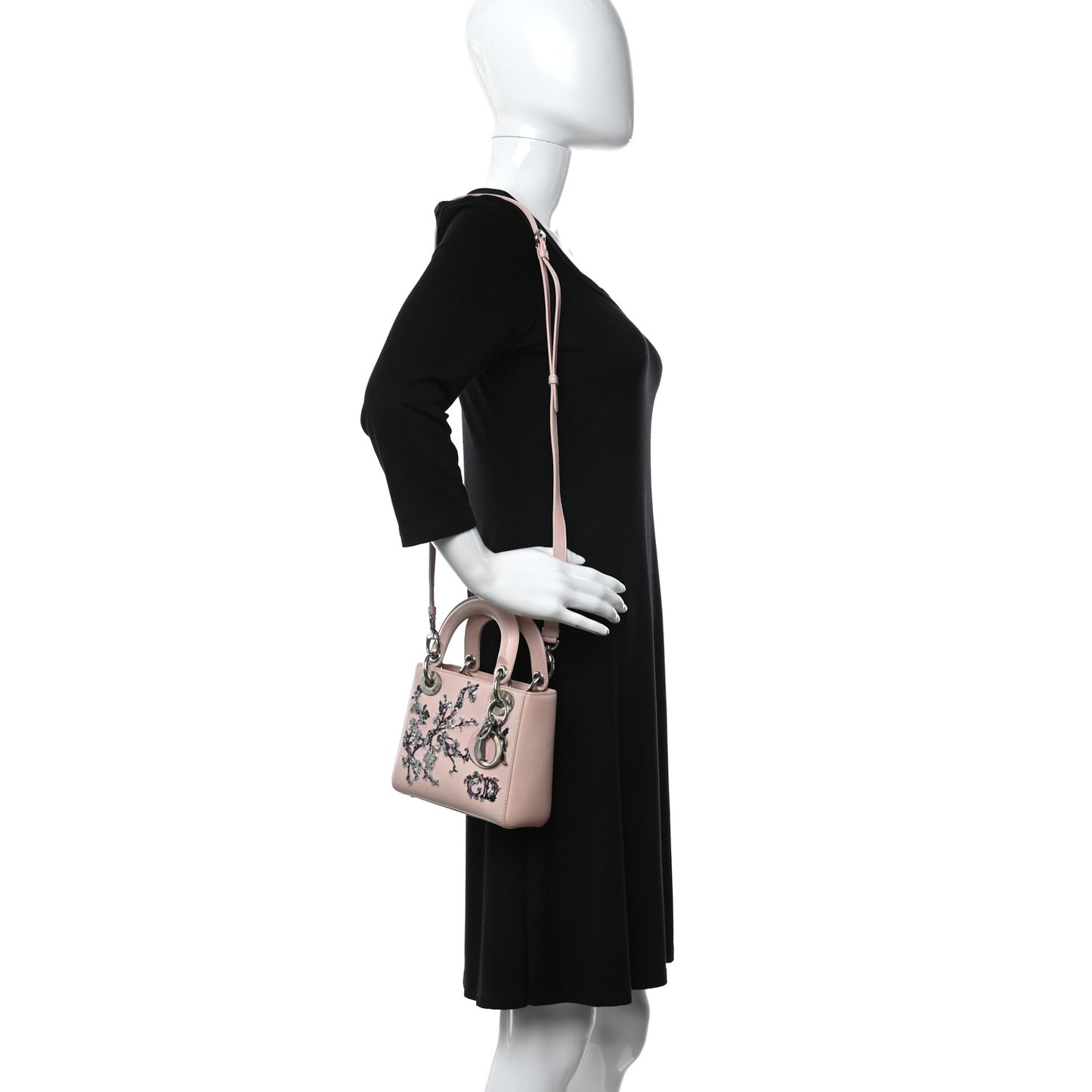 Sequin Embroidered Mini Lady Dior Pink