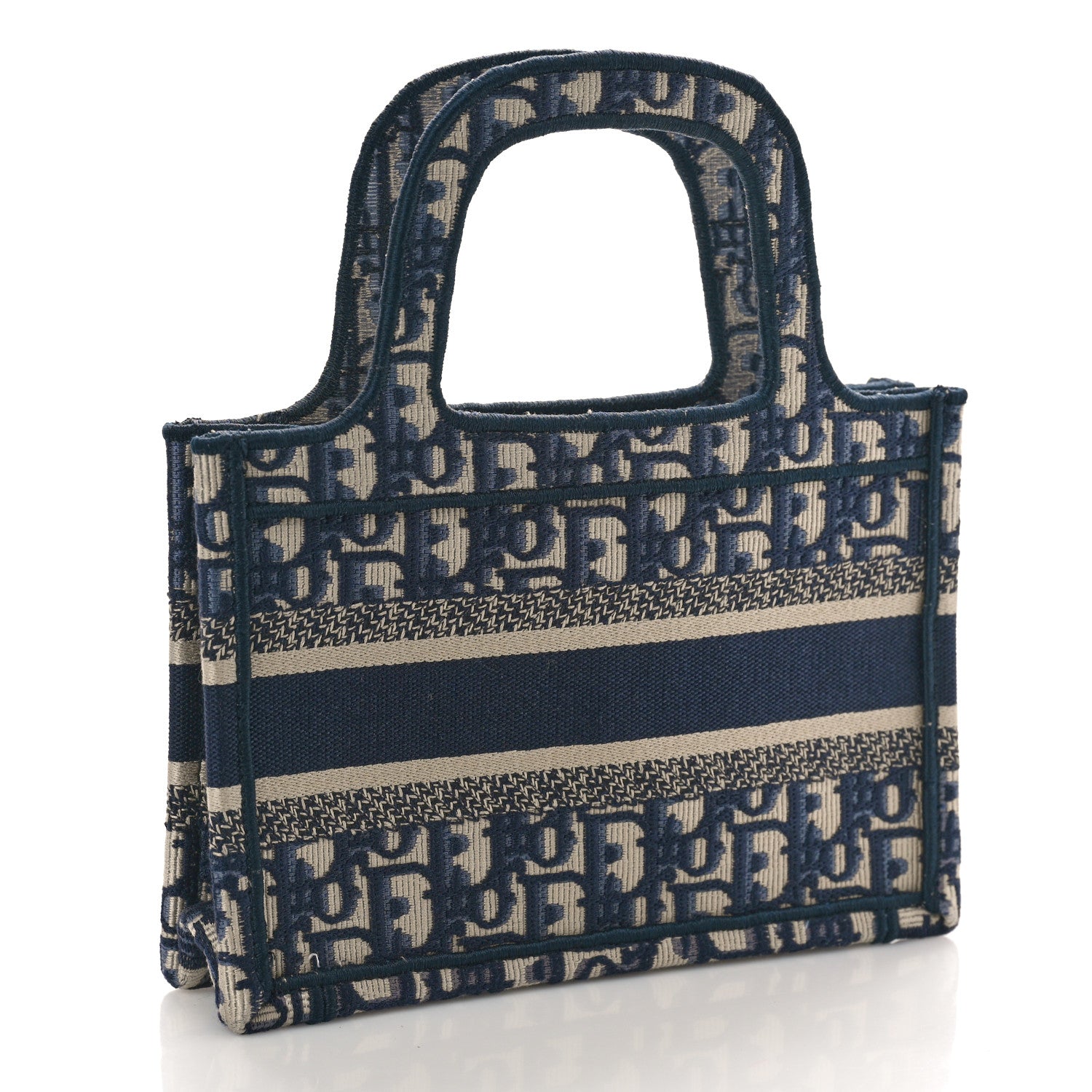 Christian Dior Oblique Mini Book Tote Blue Multicolor 3 of 8