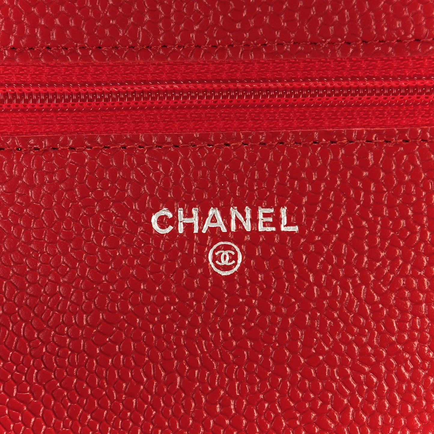 Caviar Quilted Wallet On Chain WOC Dark Red