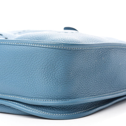 Hermes Taurillon Clemence Evelyne III GM Blue Jean 7 of 12