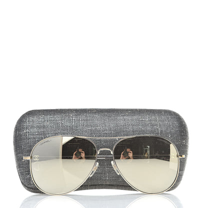 Chanel Metal Aviator CC Sunglasses 4189-T-Q Gold 8 of 8