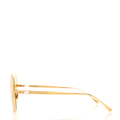 Fendi Metal Aviator Sunglasses FF 0437/S Gold 3 of 7