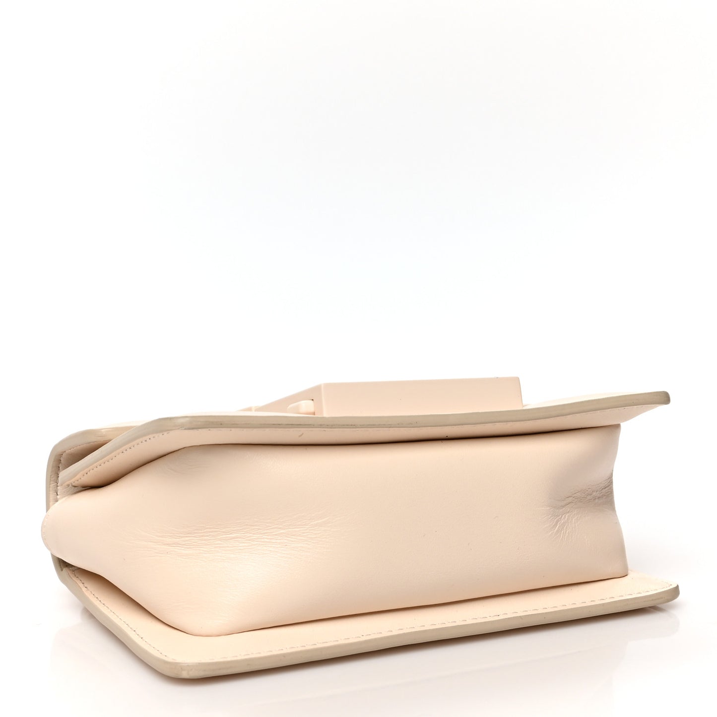 Calfskin Small T Clasp Chain Bag Vanilla