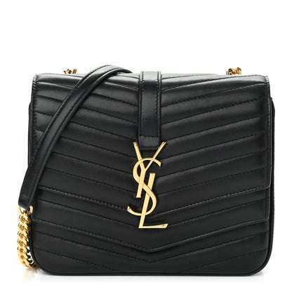 Saint Laurent Lambskin Matelasse Chevron Monogram Small Sulpice Bag Black 1 of 11