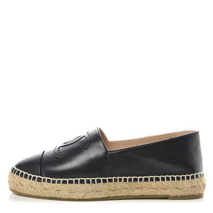 Chanel Lambskin CC Espadrilles 37 Black 1 of 10