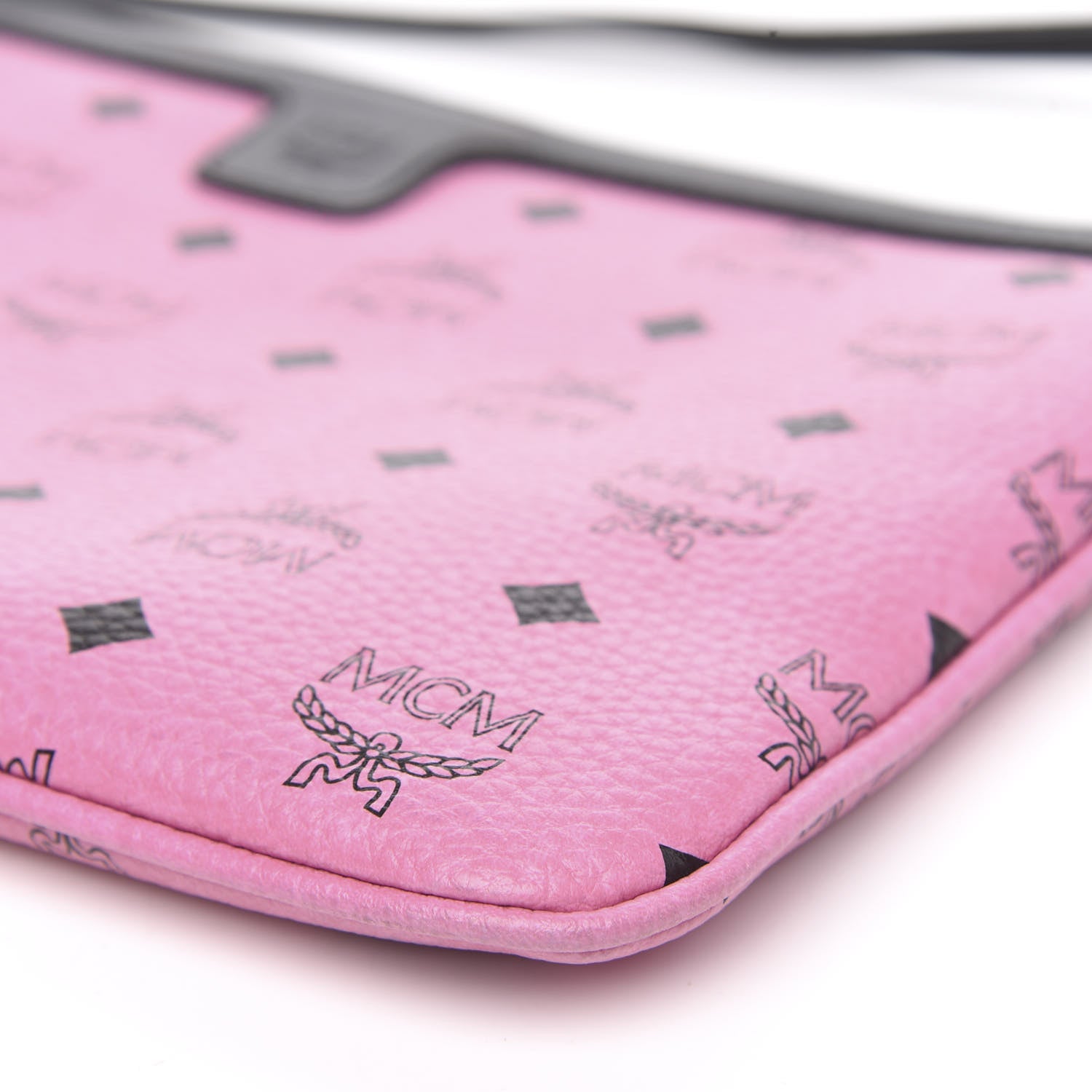 MCM Visetos Liz Shopper Tote Pouch Pink 9 of 11