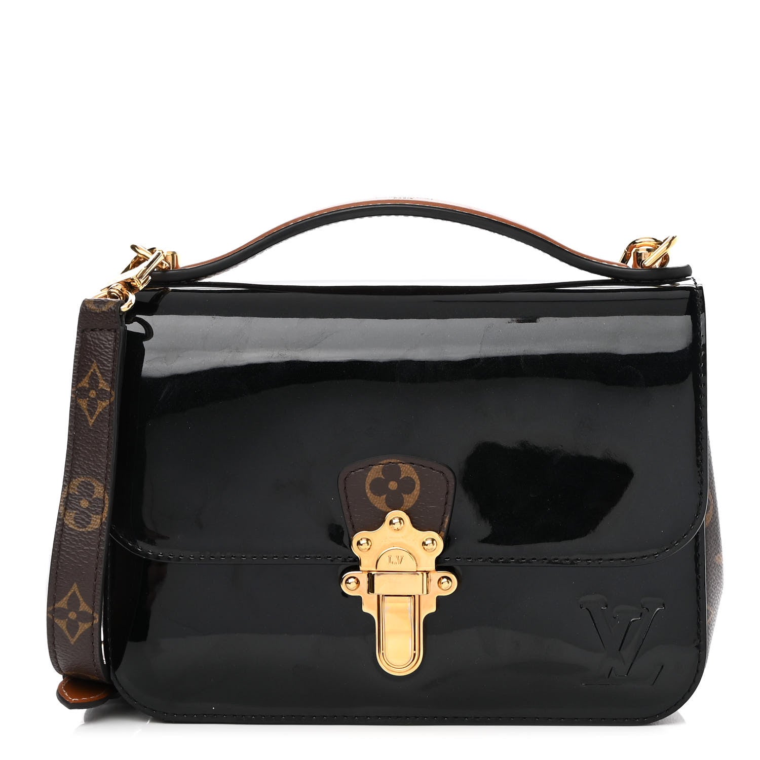 Louis Vuitton Patent Calfskin Monogram Cherrywood BB Black 1 of 8